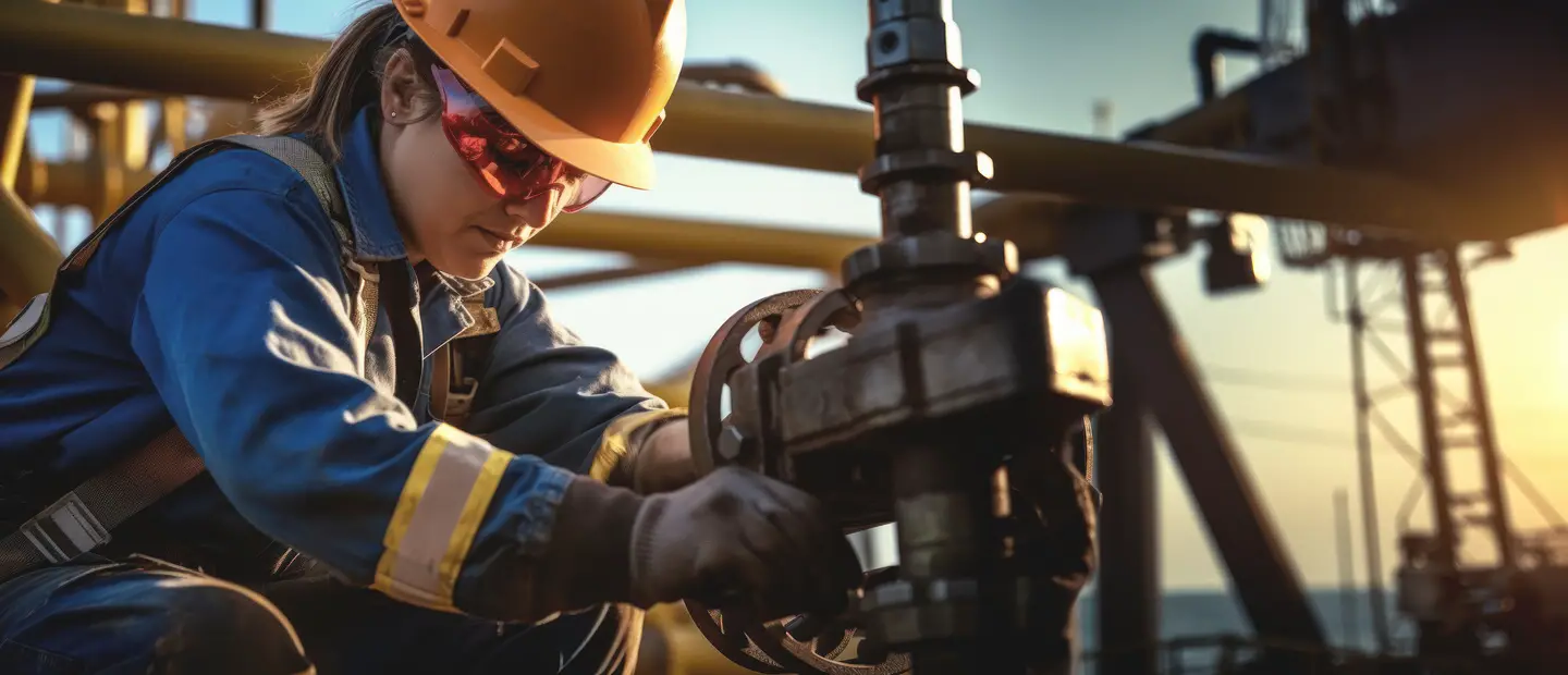 A person working outside with heavy industrial equipment